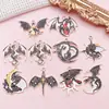 Kit de Materiales DIY Personalizado Estilo Oscuro Dragón Volador Luna Aleación Accesorios de Joyería Colgante de Bolso Hecho a Mano Materiales para Accesorios de Ropa