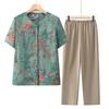 Conjunto de Verão para Mãe, Mulheres de Meia-Idade e Idosas, Roupa de Vovó, Conjunto de Duas Peças de Manga Curta para Mulheres Idosas 2026