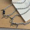 Collar de acero de titanio para hombres y mujeres, de la misma marca de moda, estilo punk hip hop, con borlas y remaches, diseño de nicho de lujo ligero, estilo frío, cadena de suéter.