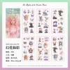 Adesivos Planos Zabc Série Língua das Estrelas Flor Sonho Conto de Fadas Sonhador Recorte Material para Colagem de Diário 6 Folhas 4 Designs