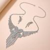 Moda estilo europeu e americano transfronteiriço novas joias metal diamante casamento noiva conjunto de joias duas peças colar brincos