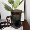 Caneca de Chá de Vidro Borossilicato Alta para Beber e Fazer Chá Uso em Escritório Masculino Caneca Resistente ao Calor Separação de Chá e Água Visualização do Preparo do Chá Caneca Montanha