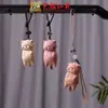 Ciprés Rojo Madera de Haya Talla Gatito Juguetón Colgante de Llave Mochila de Pareja Yiming Xianyuan Colgante Decorativo