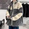 Abrigo de Lana de Cordero para Hombre, Chaqueta de Algodón Gruesa y Cálida de Invierno, Holgada de Moda con Cuello Alto para Estudiantes, Ropa de Algodón para Parejas