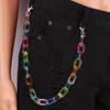 Europa y Estados Unidos cadena de resina transparente color fruta color cadena de moda multicapa tendencia cadena para pantalones con cierre de U
