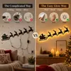 Decoración de Pared de Madera de Papá Noel y Reno con Trineo para Navidad Adhesivo sin Taladro Autoadhesivo Silueta Decoración de Pared