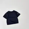 Camiseta Básica Versátil Fina de Manga Curta Nova de Verão para Bebês e Crianças Pequenas, Estilo Coreano, Menino, Multicor, Amiga da Pele, Gola Redonda