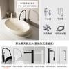 Lavabo de mesa creativo con forma de huevo para el hogar, lavabo de estilo crema para balcón, lavabo de arte de cerámica para apartamento pequeño, lavabo individual