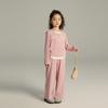 Traje casual de punto para niña 2024 primavera nuevo top de punto para niños traje de pantalones de color sólido