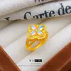 Diseño de Lujo Ligero Colgante de Piedra Lunar Trébol de Cuatro Hojas Anillo Ajustable Oro de Arena Vietnamita Nuevo Anillo Colgante de Nicho para Mujer