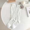Calcetines Apilables con Lazo Hechos a Mano de Corea del Sur para Mujer Estilo Ballet de Media Caña Calcetines Apilables Estilo Miu Cubre Calcetines Altos hasta el Muslo para Mujer
