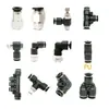 Conector pneumático tipo um botão para mangueira de ar BSP BSPT NPT M4 M6 M8 M10 M12