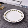 Plato de Cena Cerámico Cafetería Casera Plato para Té de la Tarde Plato para Pastel Plato Retro Floral Estilo Occidental Plato para Postre Plato de Postre Retro