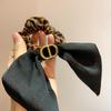 Cinta Coreana Titular Retro Elegante Versátil Moda Hebilla de Metal Nariz de Cerdo Lazo Estampado de Leopardo Lazo para el Cabello