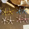 Aretes de Estrella de Mar con Pedrería Azul Estilo Vacaciones Sesión de Fotos en la Costa, Aretes Únicos de Personalidad Fresca Exquisitos de Nicho