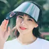 Sombrero de Sol de Verano Estilo Coreano para Mujer Plegable para Exteriores Ciclismo Ala Grande Gorro de Orejas Visera Solar de Plástico Tapa de Lente Rizada