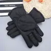 Luvas Quentes Pretas Atacado Luvas de Inverno Espessas Masculinas com Tecido de Memória de Fleece Luvas de Segurança à Prova de Vento e Resistentes ao Frio