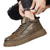 Nuevas Botas Martin de Caña Alta para Hombre Primavera 2025, Zapatos Casuales de Cuero Versátiles de Moda con Suela Gruesa, Tenis Estilo Trabajo, Zapatos de Moda para Hombre