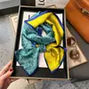 Nuevo Pañuelo Largo de Seda para Mujer en Primavera, Otoño y Verano, Pañuelo de Cuello Estampado, Pequeño Pañuelo Decorativo Moderno y Versátil