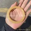 Pulseira Redonda de Jade Afegão Natural para Mulheres Pulseira de Jade Laranja Amarelo Pulseira de Jade Dourado Melhor Amiga Mesmo Estilo