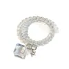 Pulseira Pingente Cubo de Gelo Transparente Coreano Cordão de Celular Faixa de Cabelo Pingente de Coração Estrela Fofo Feminino Corda de Cabelo Acessórios de Cabelo Divertidos