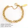 HF Pulsera para Hombre Ins Estilo Frío Cadena Redonda Dorada Cadena O Acero Inoxidable Electrochapado al Vacío Oro de 14K Todo Fósforo Acero de Titanio