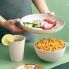 Amazon popular tazón de sopa de paja de trigo taza de agua plato traje hogar nuevo grano fino taza plato juego de tazones