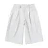 Yidao Vintage 2026 Verano Estilo Cityboy Japonés Pantalones Cortos Casuales Sueltos de Pierna Ancha para Hombre, Pantalones de Pierna Recta Sueltos de Siete Puntos