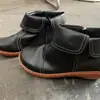 2023 Exportación Zapatos de Mujer Punta Redonda Casual Botas de Cuero para Mujer Amazon Talla Grande Color Sólido Cremallera Lateral Botas Martin Botas de Mujer
