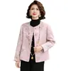 Roupas para mulheres de meia-idade e idosas, novo casaco curto elegante outonal estilo chinês para mães, blusa de moda nobre estilo chinês para primavera e outono