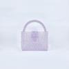 Bolso cuadrado pequeño de mano para niña de diseño nicho 2023 de alta calidad hecho a mano con cuentas acrílicas tejidas color caramelo