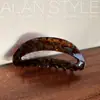 Pinza de tiburón de acetato serie marrón oscuro Maillard de alta calidad, percha de una palabra, pasador de otoño e invierno, accesorios para el cabello de la parte trasera de la cabeza femenina