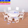 Mesa redonda manualidades mesa de arena modelo muebles pequeños adornos modelo mesa y silla miniatura mesa de comedor restaurante mesa mini silla