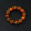 Pulsera de Cuentas para Hombre Nueva Retro Moderna Versátil Europea y Americana Venta al por Mayor Pulsera Punk de Resina Calavera de Halloween