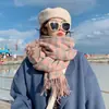 Capa cálida de doble cara estilo coreano para mujer, versátil, de cachemir grueso similar, para oficina, bufanda para primavera y otoño con aire acondicionado