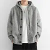 Moletom com capuz masculino, novo estilo primavera e outono 2026, cardigã de tricô, jaqueta casual para homens jovens e de meia-idade, moderno