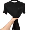 Camiseta de Verano de Hielo de Seda con Textura en las Mangas, Cuello Redondo, Secado Rápido, Manga Corta, Moda Versátil de Lujo Ligero para Hombre