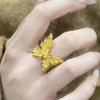 Anillo Mariposa Rosa Sueño Azul ~ Anillo de Mariposa Super Hada para Mujer Diseño Nicho Elegante de Lujo Ligero Sentido Avanzado Estilo Dulce Anillo Anillo