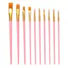 Set de Pinceles de Pintura, 10 Piezas Punta Redonda Puntiaguda Pelo de Nylon Pinceles de Detalle Artista, Profesionales Finos para Pintura Acrílica al Óleo Acuarela para Cara Uña Arte Corporal Manualidad Maqueta Pintura en Miniatura
