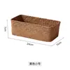 ~Cesta de Armazenamento Marítima Cesta de Armazenamento Trançada em Rattan Cesta Trançada de Bambu Organizador de Cesta Trançada Retangular para Miudezas de Mesa