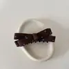 Presilha de banana com laço de bolinhas estilo coreano para mulheres, presilha de garra para rabo de cavalo alto, presilha vertical para a parte de trás da cabeça, presilha para penteado com toque de alta qualidade