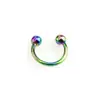 Anillo de Herradura en Forma de C de Acero Inoxidable Transfronterizo Europeo y Americano Anillo de Nariz de Cono Puntiagudo de Acero Inoxidable Electrochapado Joyería para Piercing Fabricante Mayorista