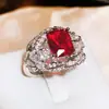 Aliexpress Anel Vermelho Sangue de Pombo Amazon Joias Moda Criativa Europeia e Americana Joias de Zircônia Femininas Joias Vermelhas Romã