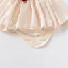 Ropa de Bebé Verano Nuevo Estilo Mameluco para Bebés Niñas, Elegante Mameluco Vestido de Satén y Gasa para Bebé Vestido de Verano
