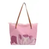 Bolsa de Lona con Borlas de Gran Capacidad para el Verano 2025 Bolsa de Playa de Loto Bolso Tote Tejido de Hombro para Mujer
