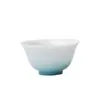 Iroha Kiri Matsuri, una taza de té creativa de color azul verdoso degradado hecha de porcelana blanca, una taza de pared delgada de alta gama para disfrutar del aroma del té, una taza para invitados