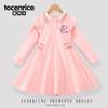 Vestido fofo fofo para meninas outono manga longa saia polo meninas saia de princesa crianças outono 2024 novo