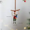 Nuevo Colgante de Resina Pintado a Mano Estilo Europeo Navideño Tren Pequeño Tridimensional Retro Calcetines Adorno de Árbol de Navidad Decoración de Atmósfera