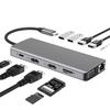 Estación de Acoplamiento Tipo-C Proyección de Pantalla HDMI Hub para Computadora Lector de Tarjetas USB-C Dock de Expansión Adaptador de Red RJ45