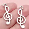 Pingente Liga de Metal Instrumento Musical Prata Antiga Nota Musical Guitarra Violino Microfone Pulseira Colar DIY Acessórios de Joias